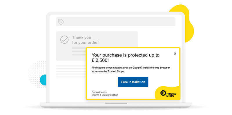 Trustcard confirming the Buyer Protection after checkout